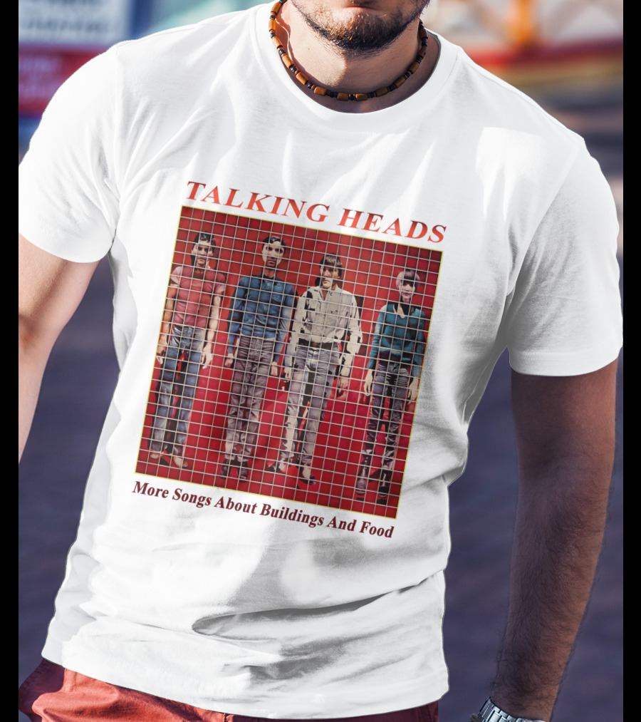TALKING HEADS More Songs About Buildings And Food Album Cover With Grid T-Shirt