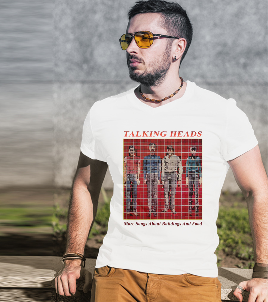 TALKING HEADS More Songs About Buildings And Food Album Cover With Grid T-Shirt