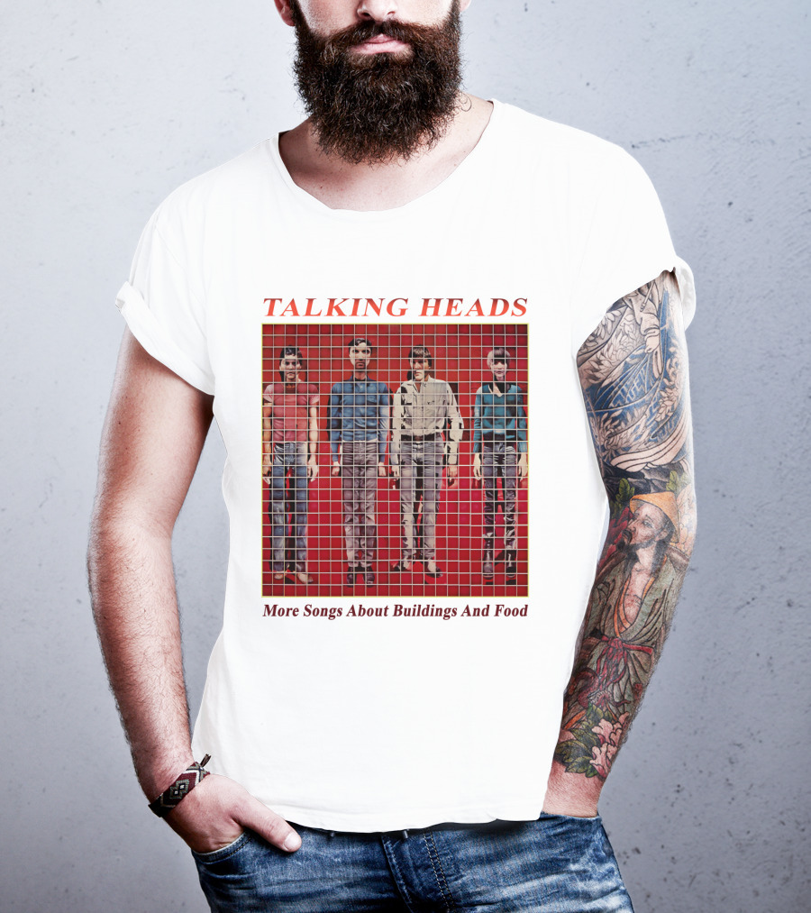 TALKING HEADS More Songs About Buildings And Food Album Cover With Grid T-Shirt