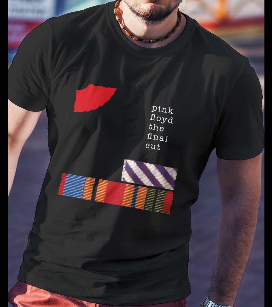 Pink Floyd The Final Cut Album Art With Military Ribbon And Black T-Shirt