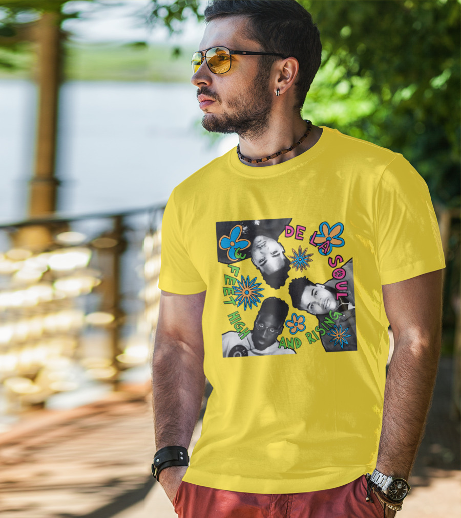 De La Soul 3 Feet High And Rising Psychedelic Flower T-Shirt