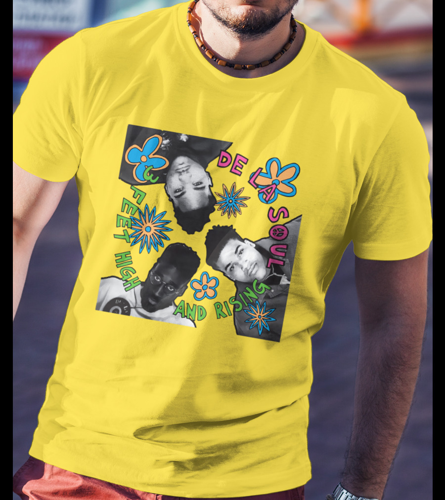 De La Soul 3 Feet High And Rising Psychedelic Flower T-Shirt
