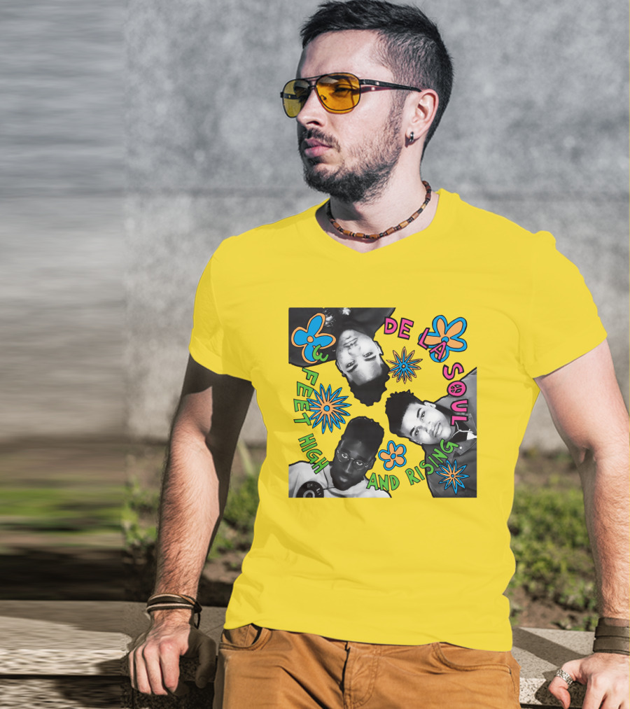 De La Soul 3 Feet High And Rising Psychedelic Flower T-Shirt