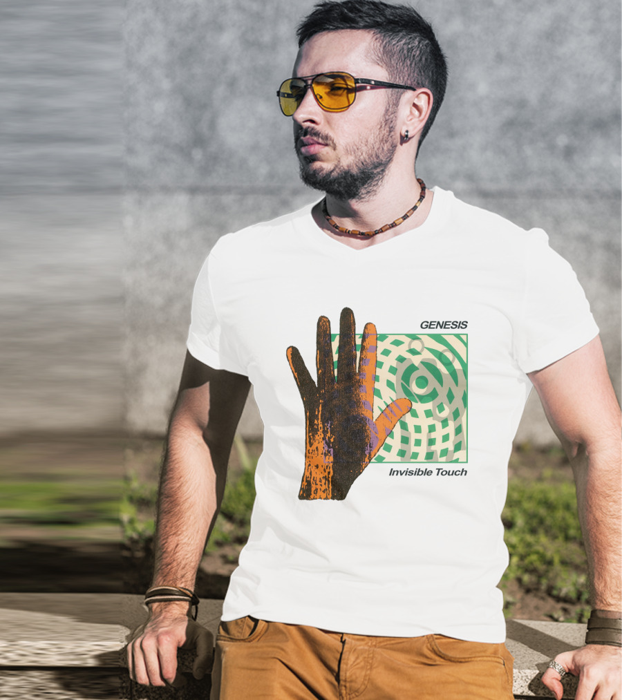 Genesis Invisible Touch Album Cover Art Hand Green T-Shirt