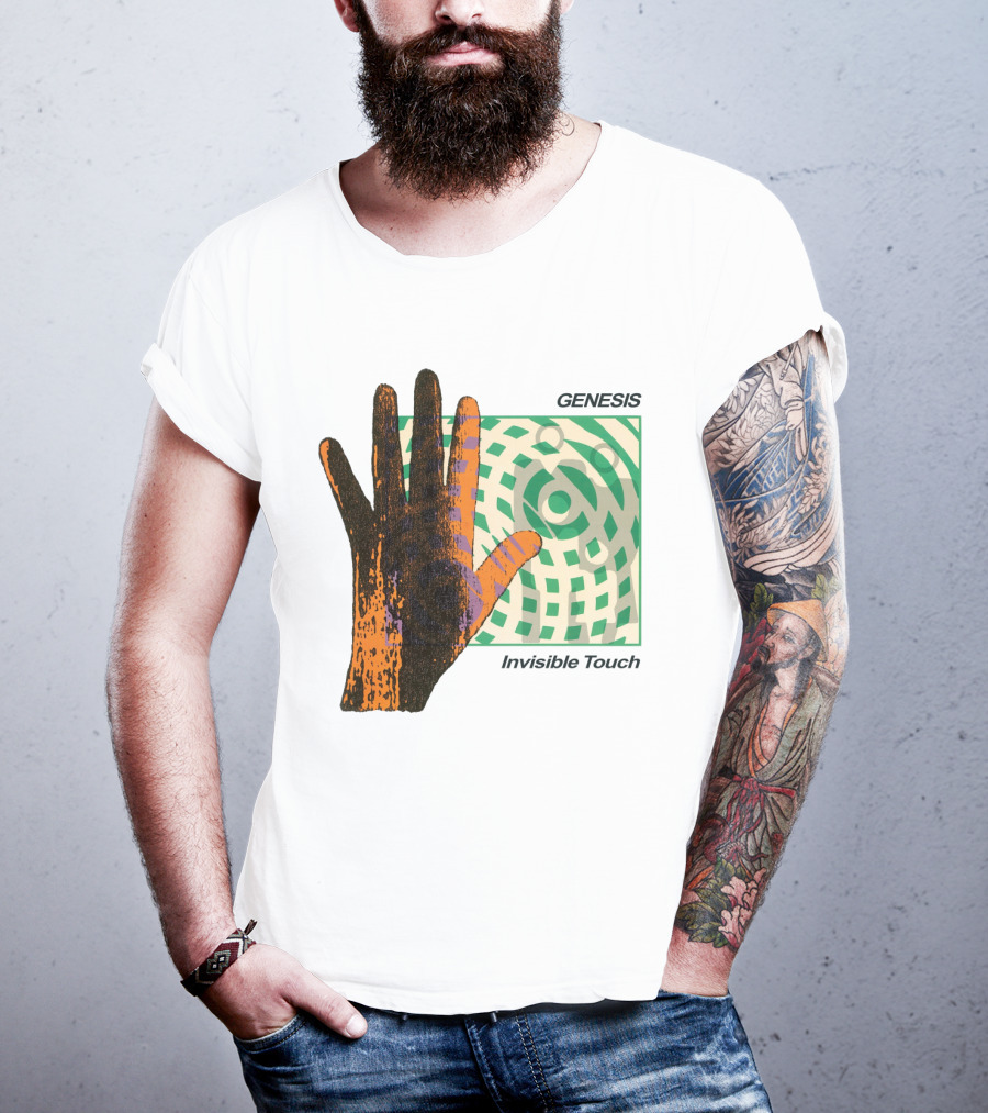 Genesis Invisible Touch Album Cover Art Hand Green T-Shirt