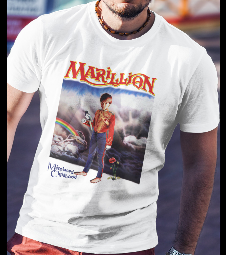 Marillion Misplaced Childhood Rainbow Cloudy Sky Soldier Boy T-Shirt