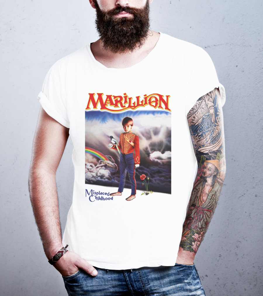 Marillion Misplaced Childhood Rainbow Cloudy Sky Soldier Boy T-Shirt