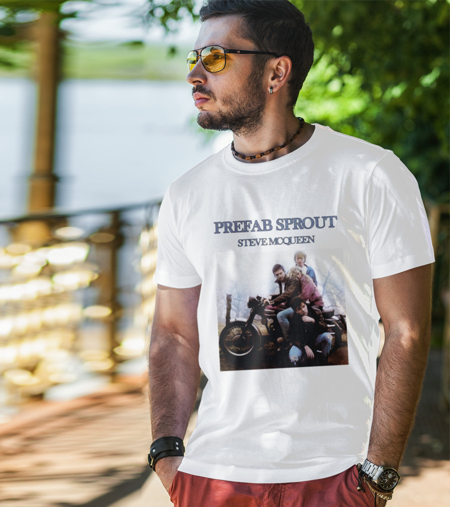 Prefab Sprout Steve McQueen Motorcycle Group Image T-Shirt
