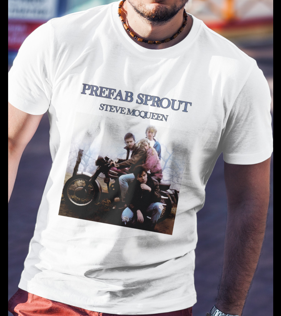 Prefab Sprout Steve McQueen Motorcycle Group Image T-Shirt