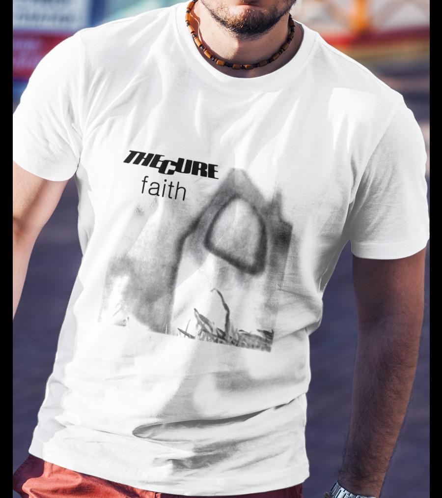 The Cure Faith Album Cover Black And White Gothic T-Shirt