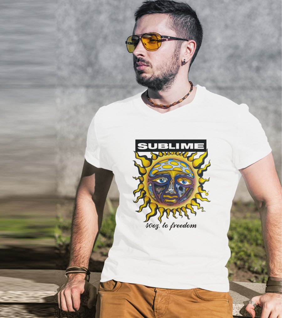 Sublime 40 Oz To Freedom Sun Face T-Shirt