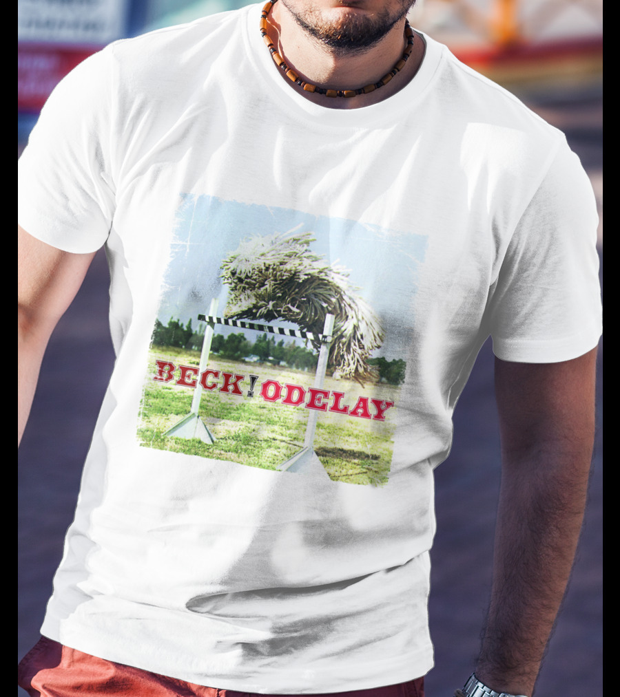 Beck Odelay Album Cover Dog Jumping Hurdle T-Shirt