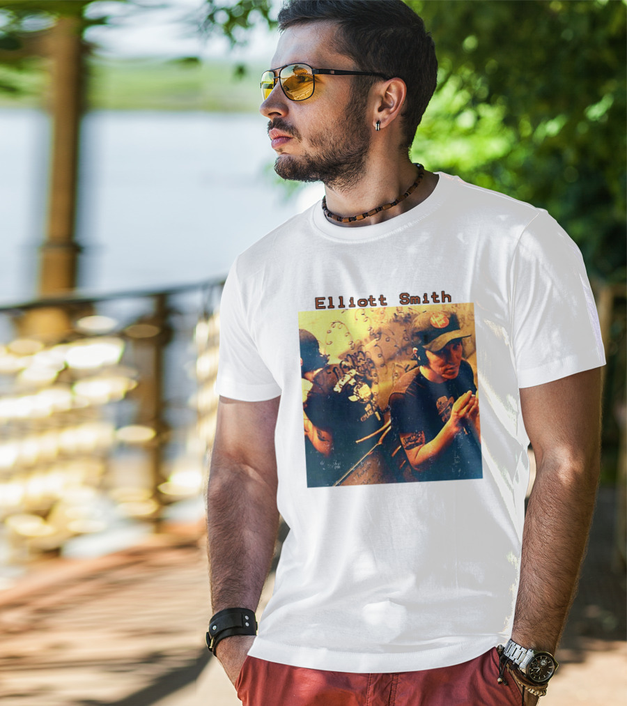 Elliott Smith Mirror Reflection Musician Image T-Shirt