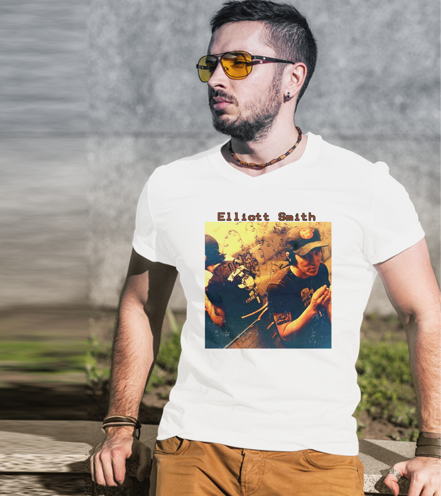 Elliott Smith Mirror Reflection Musician Image T-Shirt