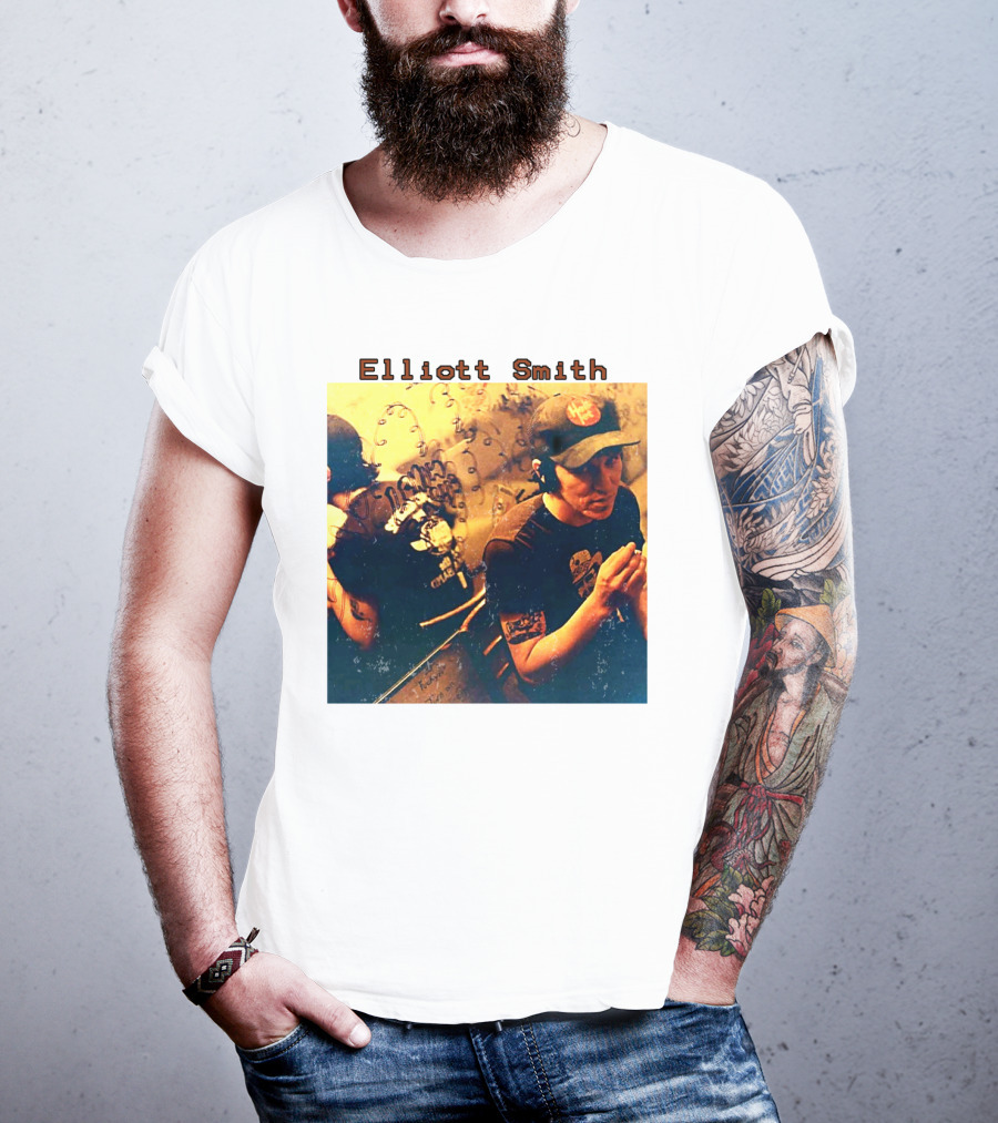 Elliott Smith Mirror Reflection Musician Image T-Shirt
