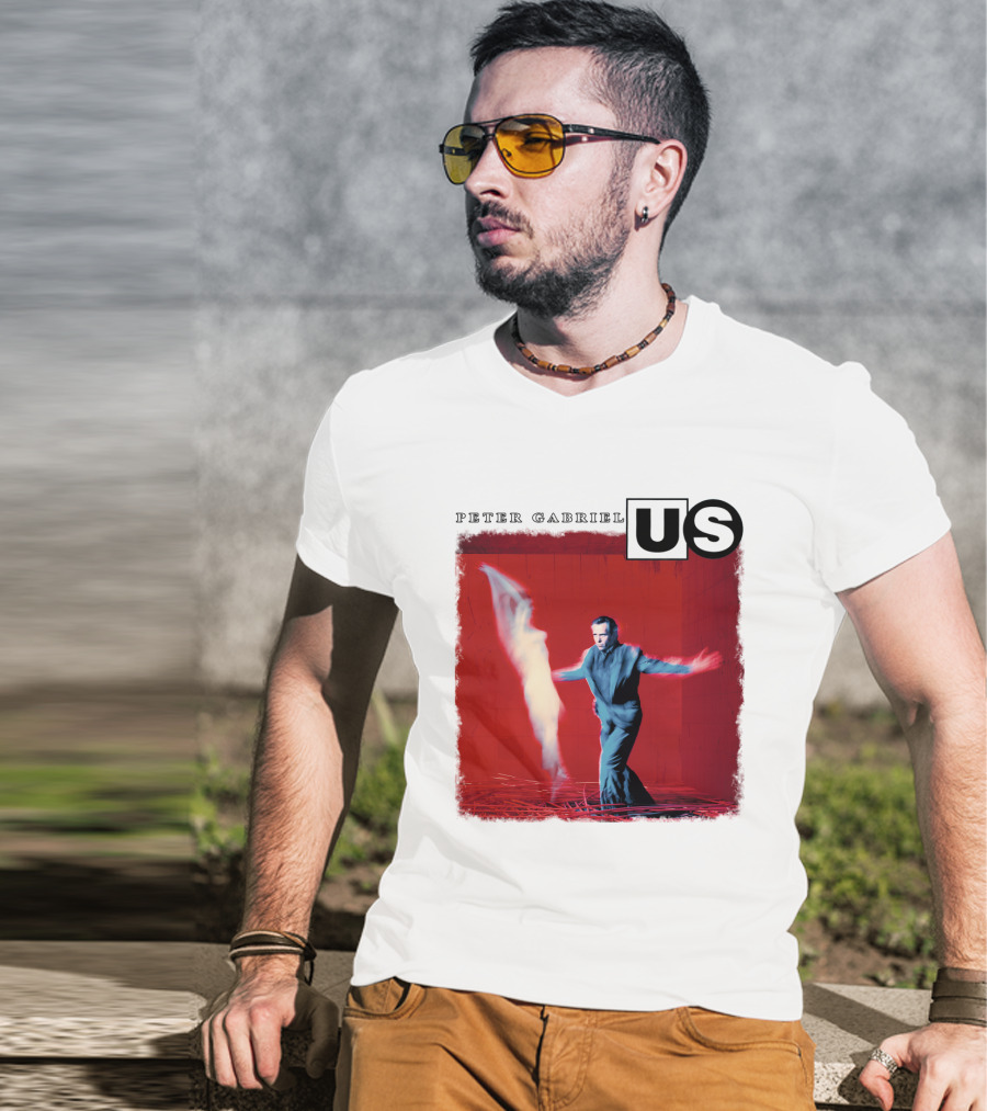 Peter Gabriel Us Album Cover Red Background Dance Image T-Shirt