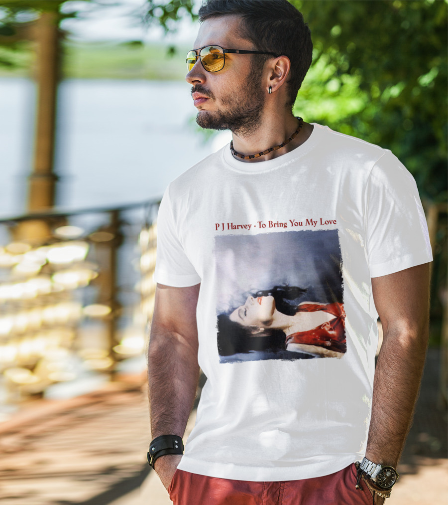 PJ Harvey To Bring You My Love Album Art Floating Woman In Red T-Shirt