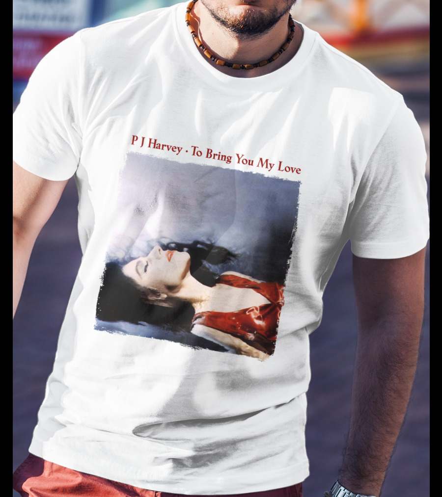 PJ Harvey To Bring You My Love Album Art Floating Woman In Red T-Shirt