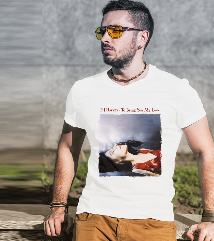 PJ Harvey To Bring You My Love Album Art Floating Woman In Red T-Shirt