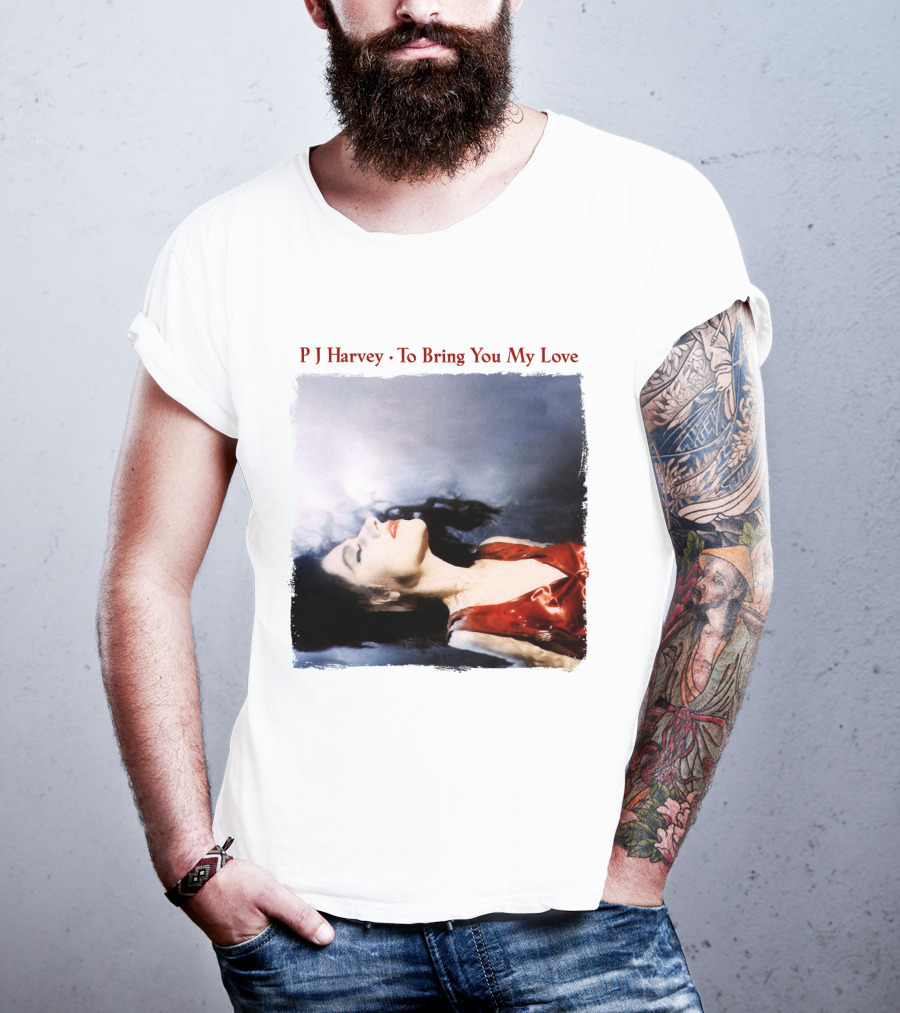 PJ Harvey To Bring You My Love Album Art Floating Woman In Red T-Shirt