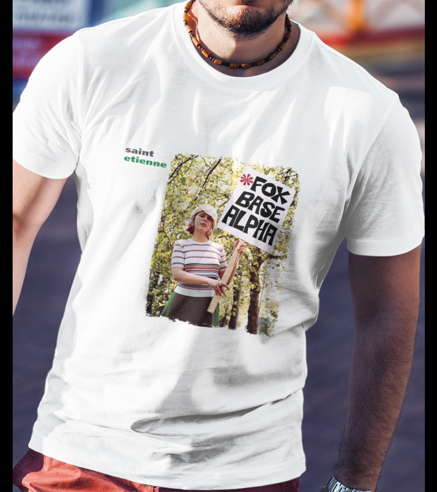 Saint Etienne Foxbase Alpha Woman Holding Sign T-Shirt