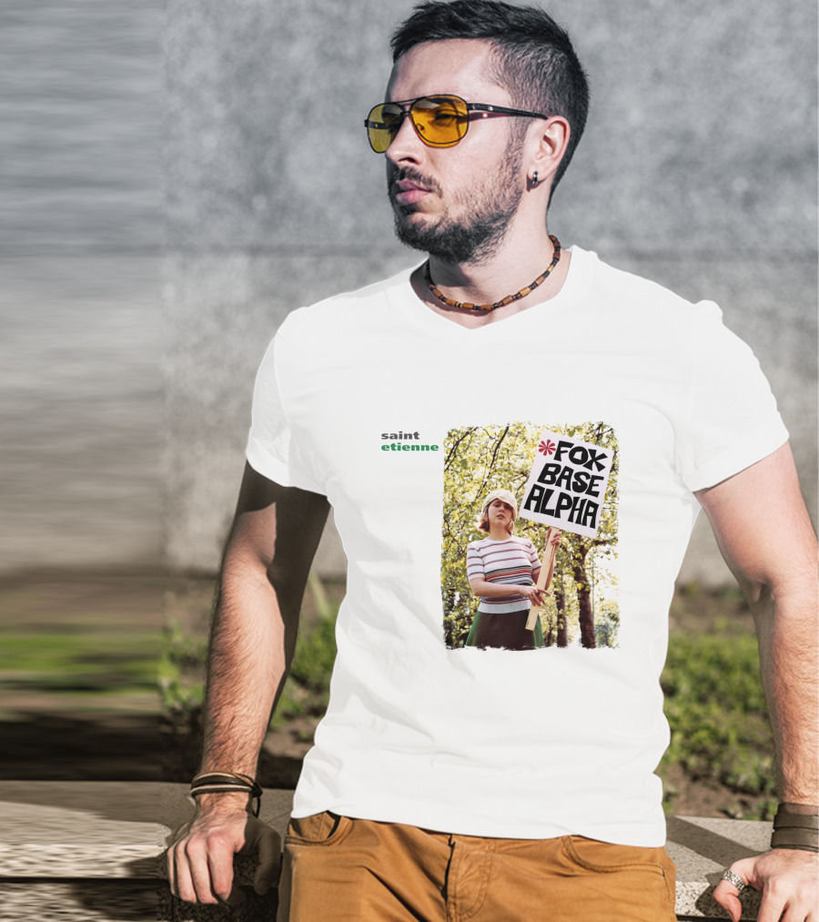 Saint Etienne Foxbase Alpha Woman Holding Sign T-Shirt