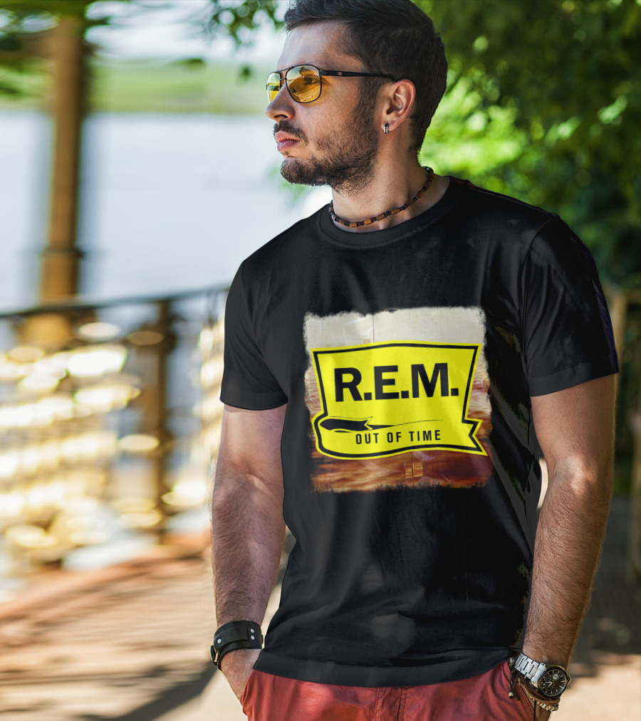 R.E.M. Out Of Time Yellow Banner T-Shirt