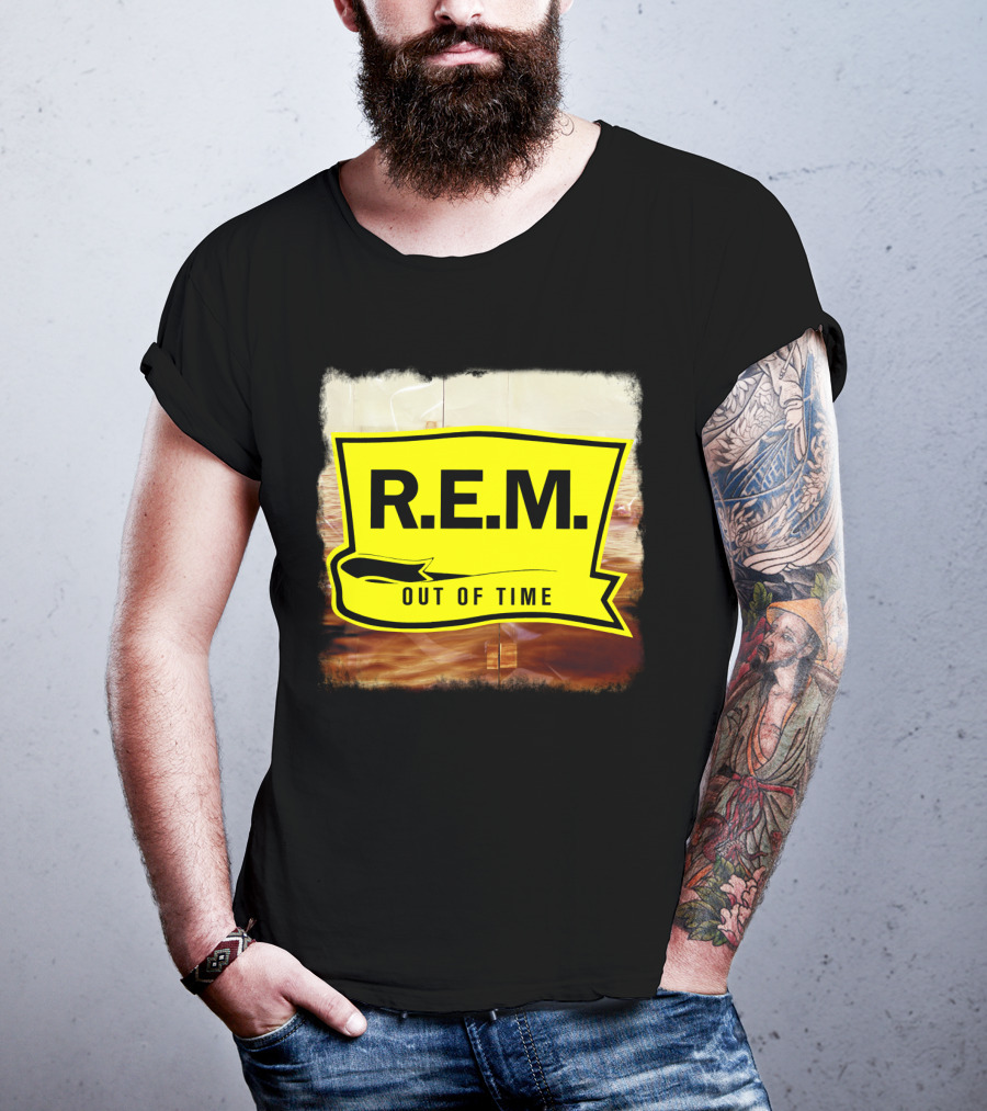 R.E.M. Out Of Time Yellow Banner T-Shirt