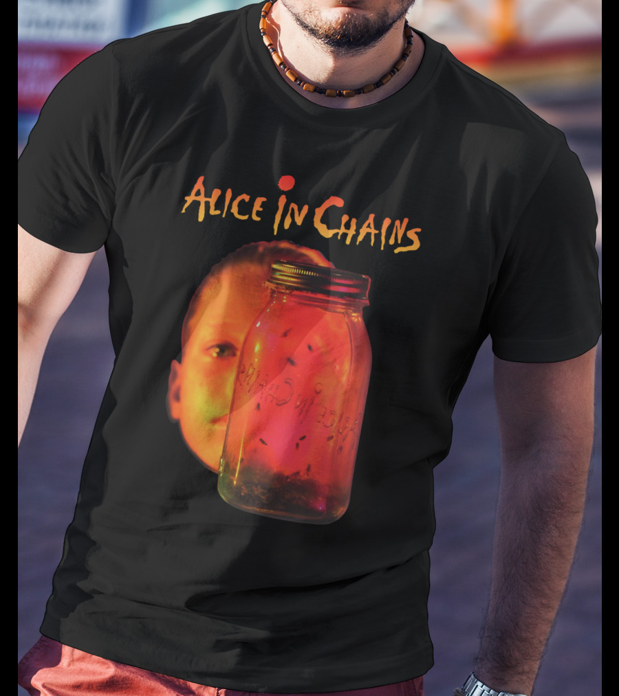 Alice In Chains Jar Of Flies Album Cover Image With Jar And Face T-Shirt