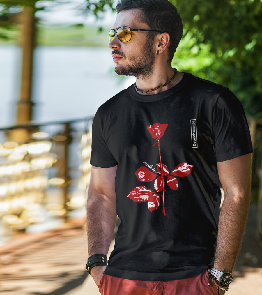 Depeche Mode Violator Album Red Rose T-Shirt