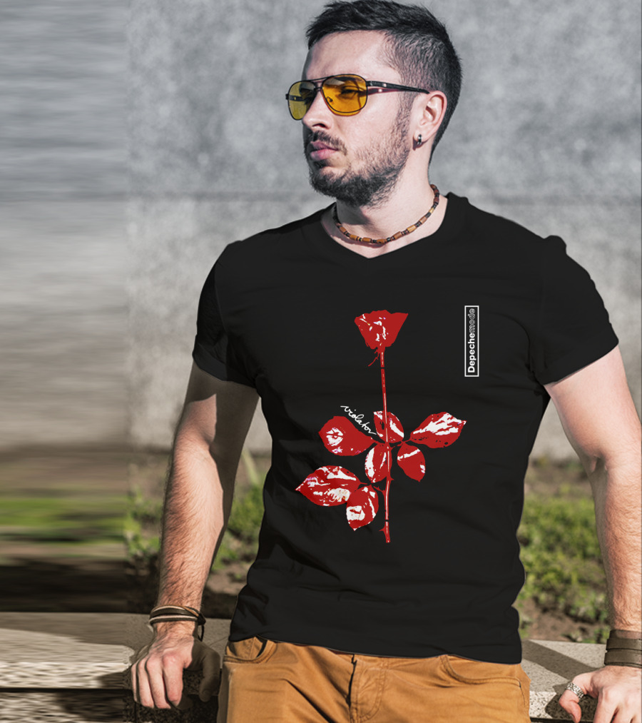 Depeche Mode Violator Album Red Rose T-Shirt