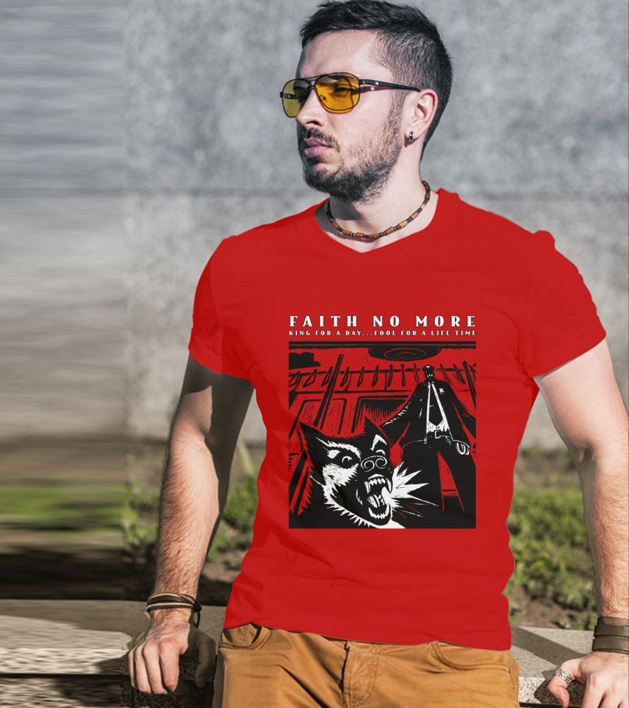 Faith No More King For A Day Fool For A Lifetime Graphic Black And White Dog Scene T-Shirt