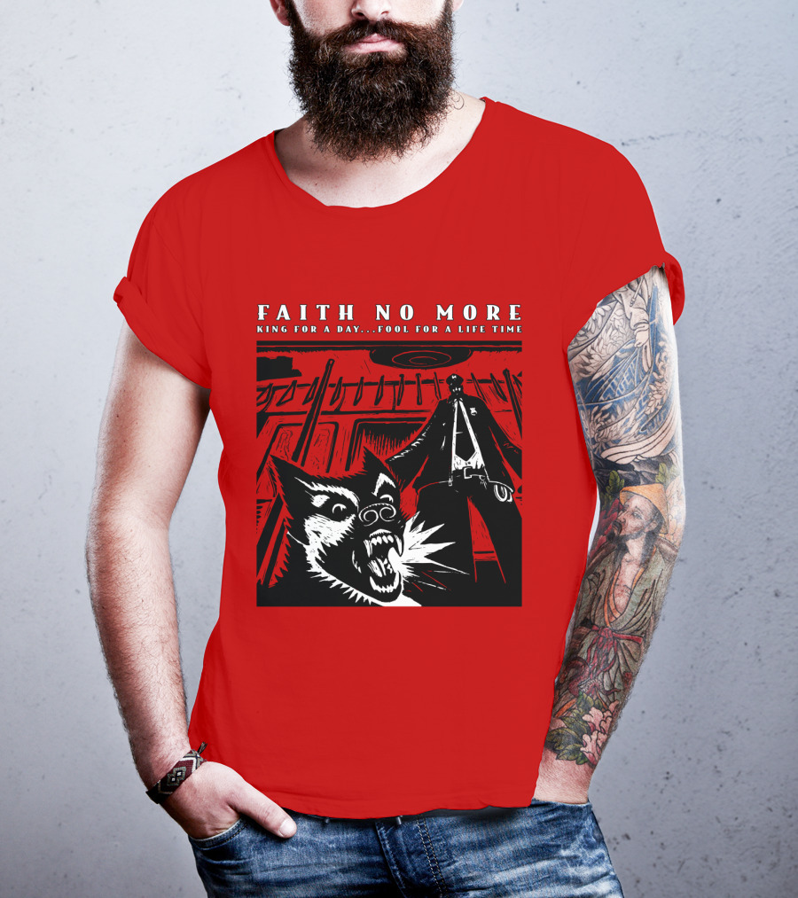 Faith No More King For A Day Fool For A Lifetime Graphic Black And White Dog Scene T-Shirt