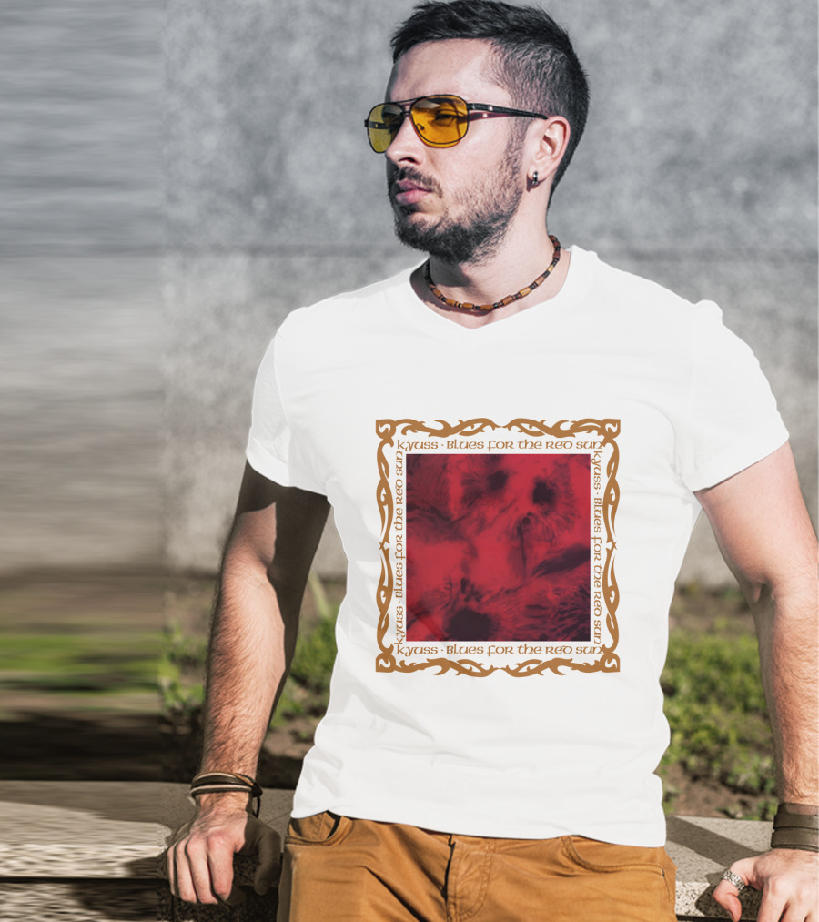 Kyuss Blues For The Red Sun Abstract Red Pattern Framed T-Shirt
