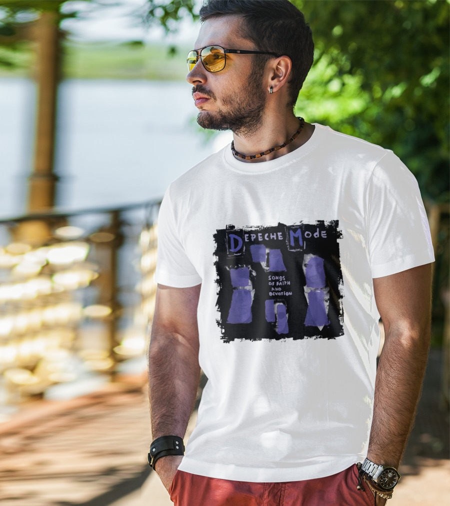 Depeche Mode Songs Of Faith And Devotion Album Art Purple Faces T-Shirt
