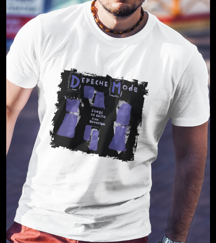 Depeche Mode Songs Of Faith And Devotion Album Art Purple Faces T-Shirt