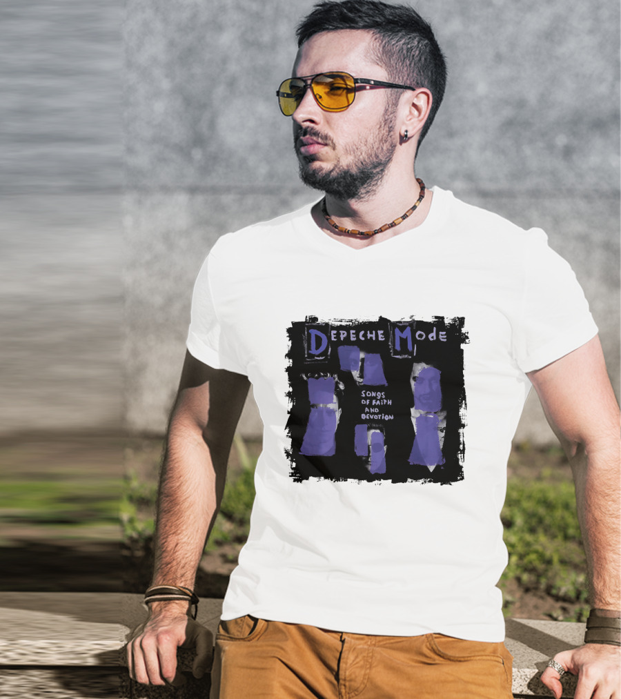 Depeche Mode Songs Of Faith And Devotion Album Art Purple Faces T-Shirt