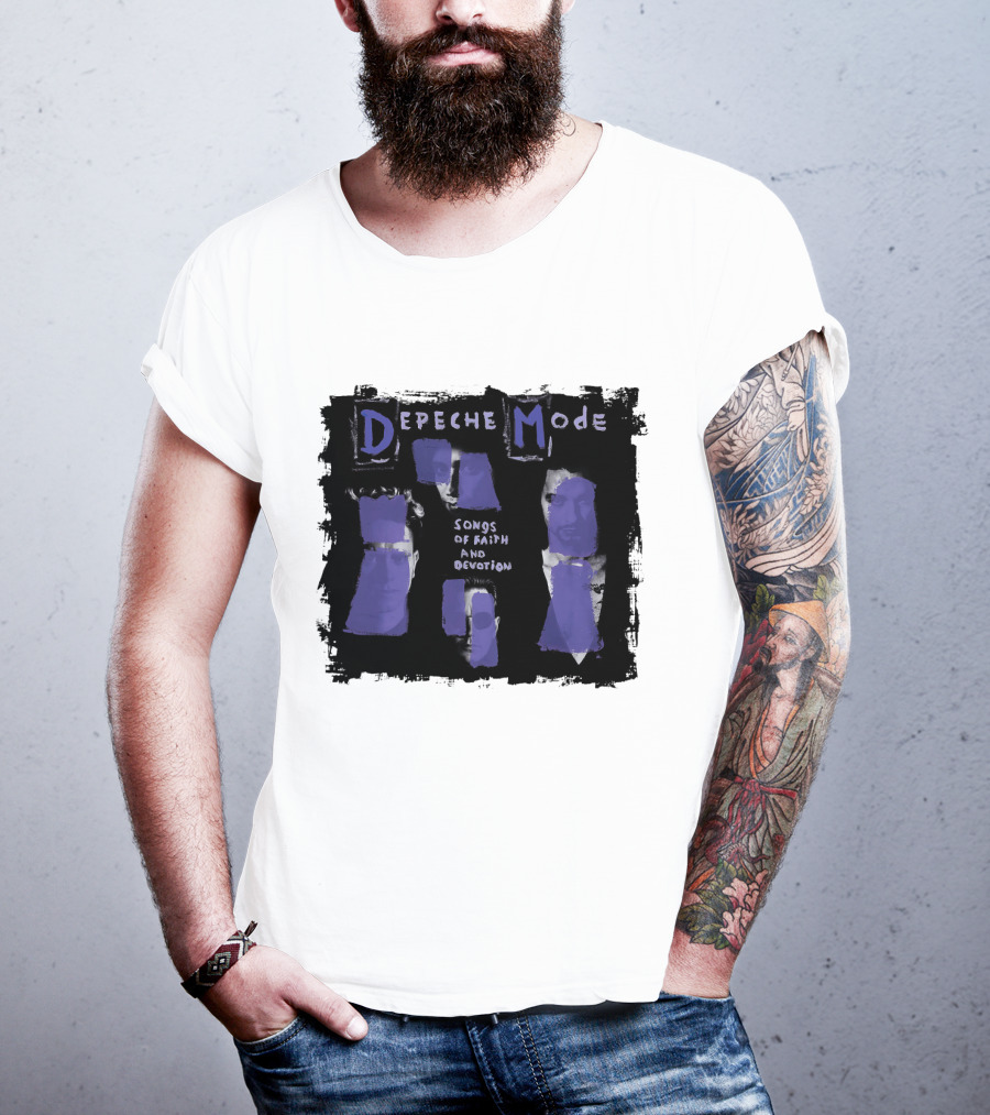 Depeche Mode Songs Of Faith And Devotion Album Art Purple Faces T-Shirt