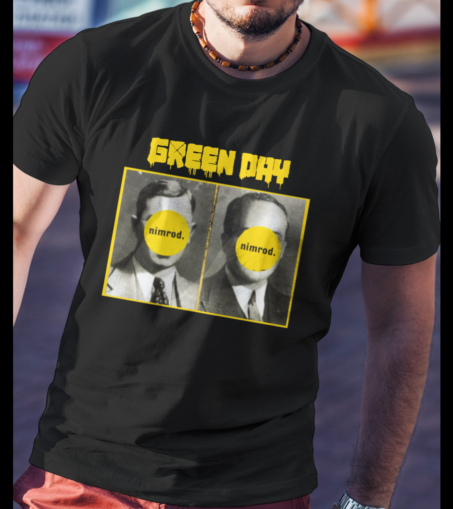 Green Day Nimrod 1997 Album Cover Vintage Portraits T-Shirt