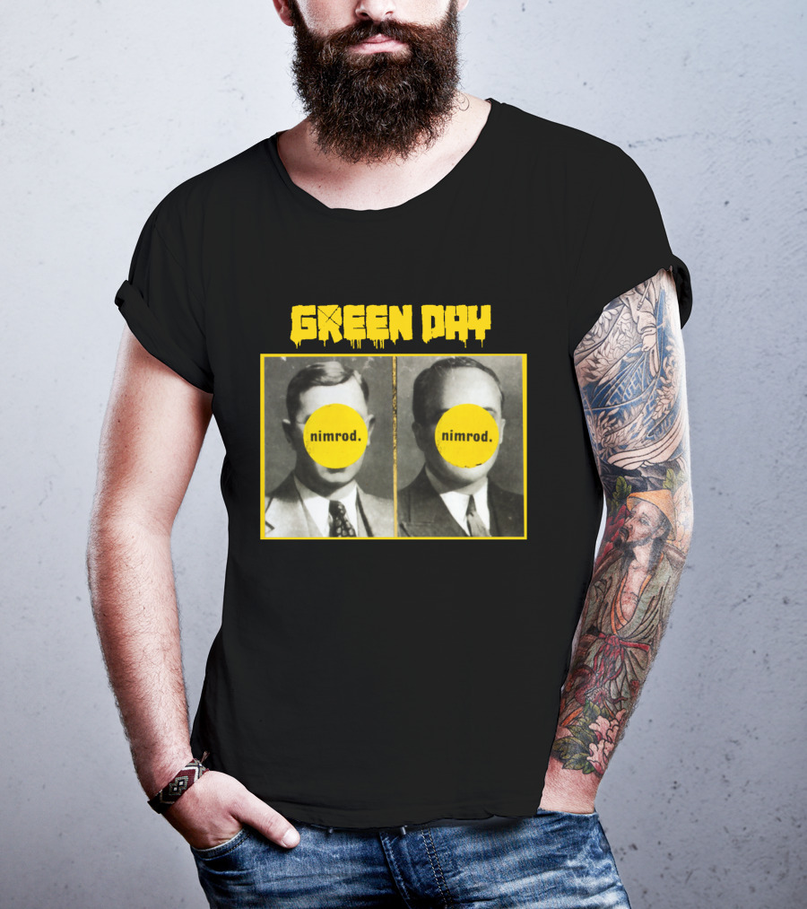 Green Day Nimrod 1997 Album Cover Vintage Portraits T-Shirt