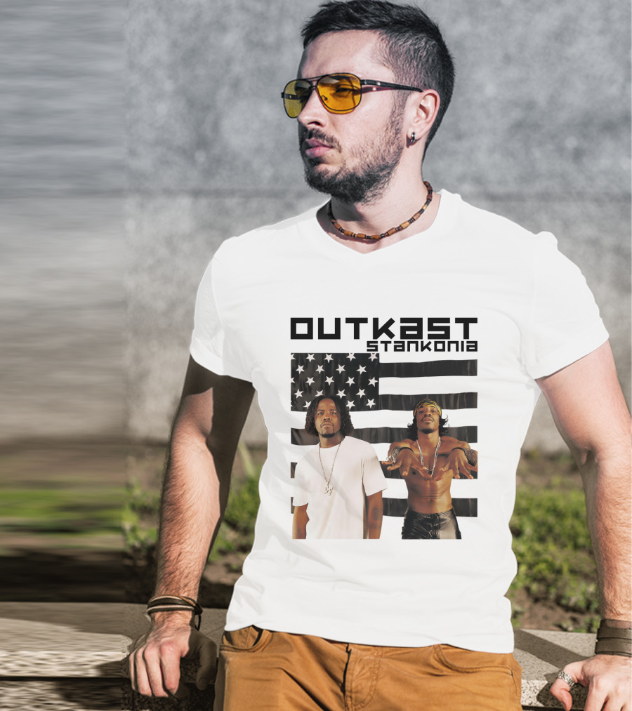 Outkast Stankonia Album Cover With American Flag Background T-Shirt