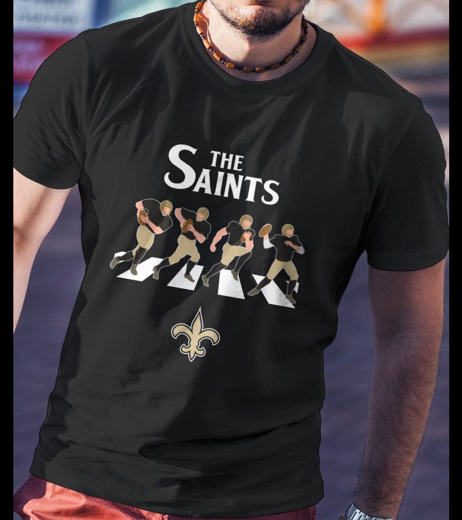 The Saints Abbey Road Football Players Fleur-De-Lis T-Shirt