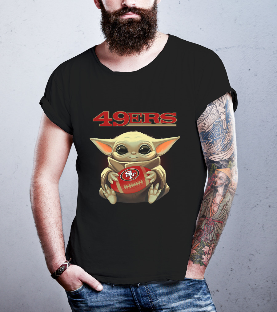 49ers Sf Baby Yoda Football T-Shirt