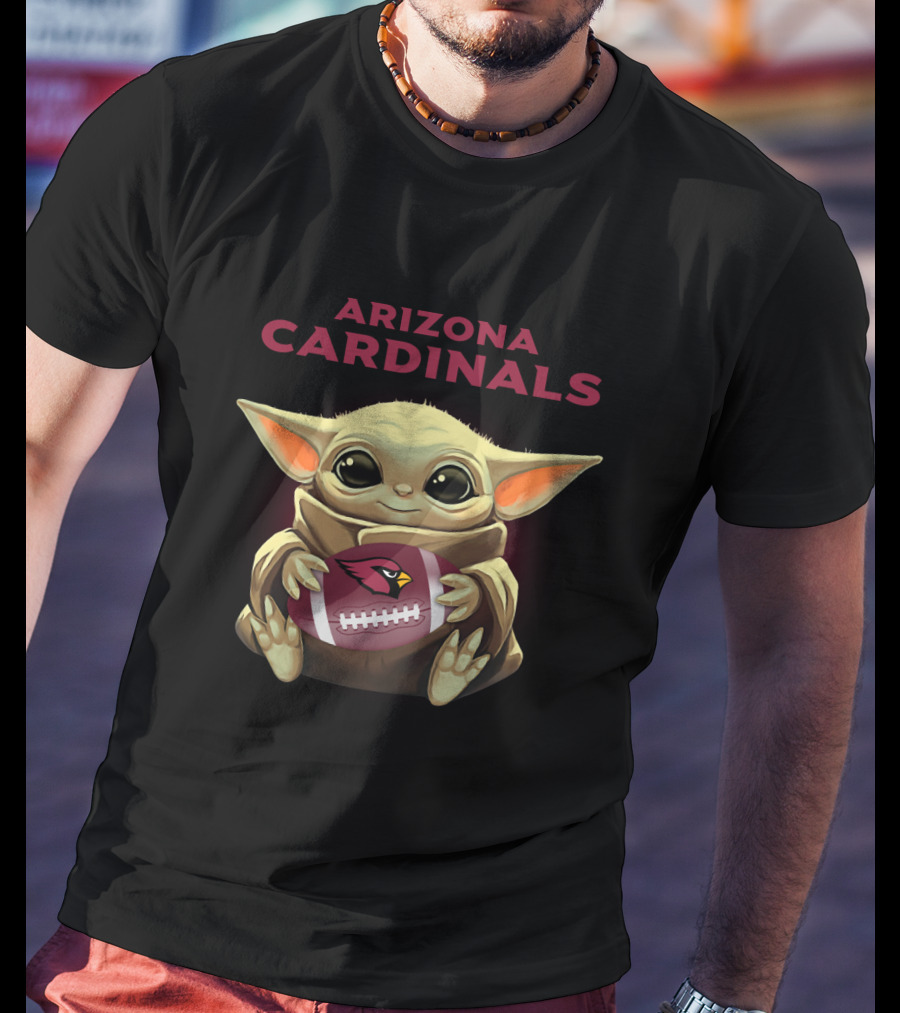 Arizona Cardinals Baby Yoda Football Holder T-Shirt
