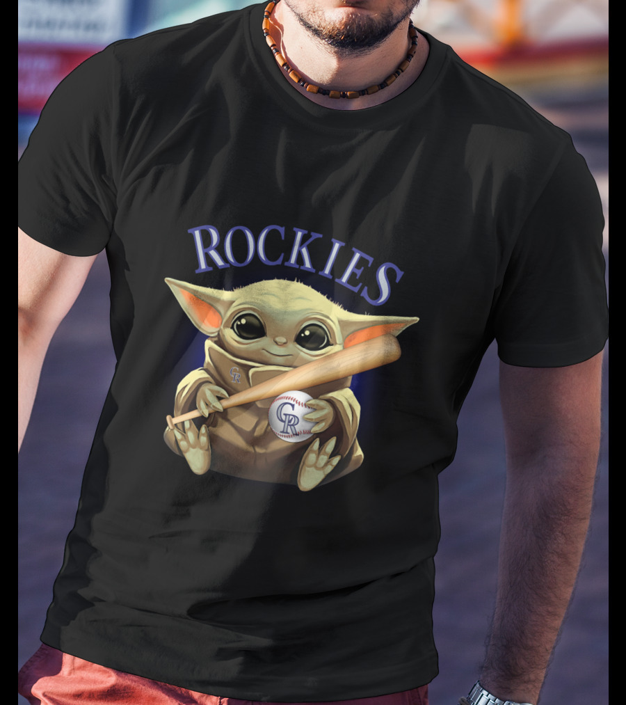 Rockies Baseball Alien Creature Holding Bat And Ball T-Shirt