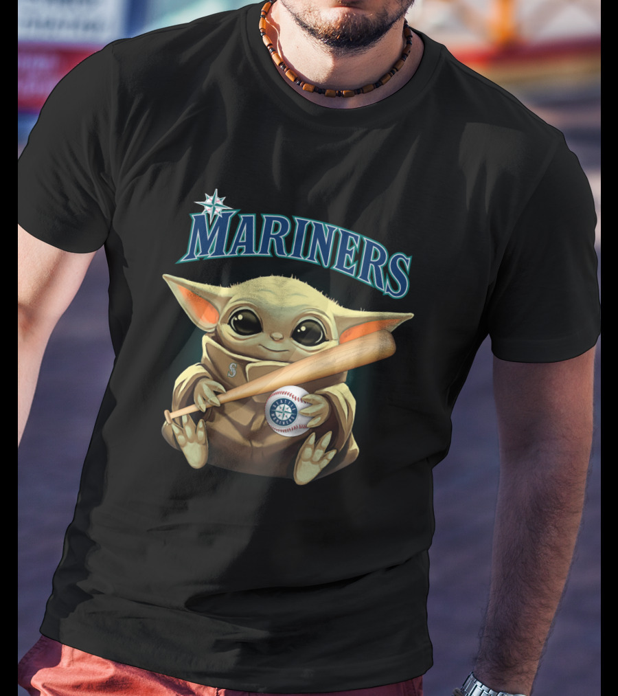 Seattle Mariners Grogu Baseball Crossover T-Shirt
