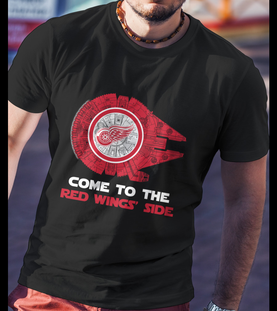 Come To The Red Wings' Side Millennium Falcon Detroit T-Shirt