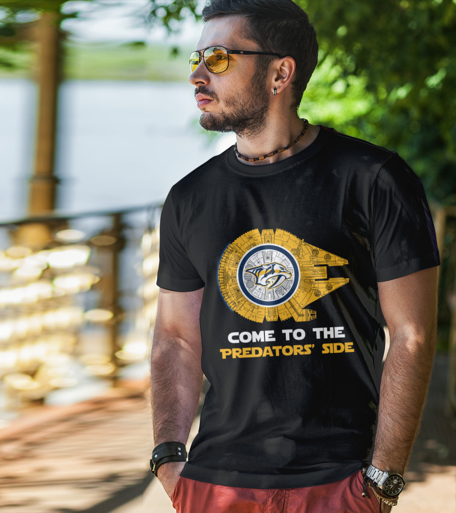 Come To The Predators' Side Nashville Predators Millennium Falcon T-Shirt