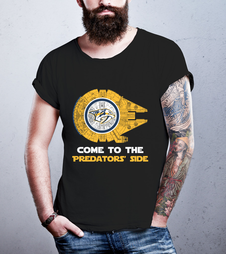 Come To The Predators' Side Nashville Predators Millennium Falcon T-Shirt