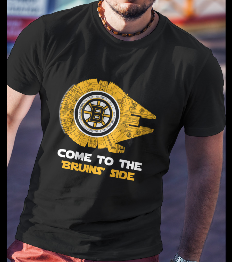 Come To The Bruins' Side Boston Bruins Millennium Falcon T-Shirt